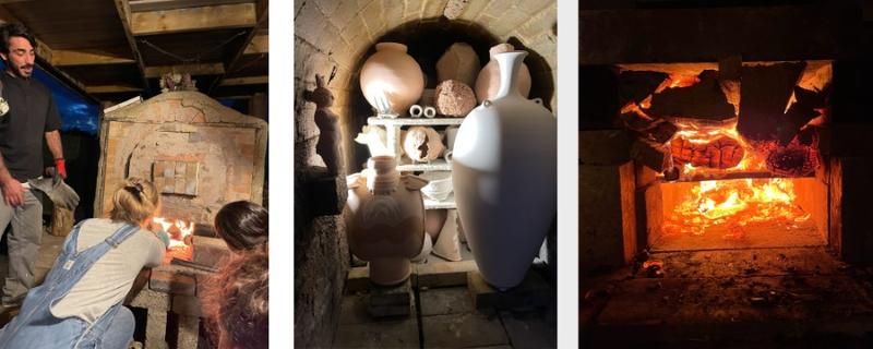 Selection of images from the firing process at Wytham Wood kilns