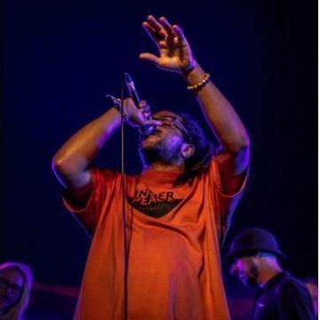 Rory Campbell, the artist also known as Rawz, performing